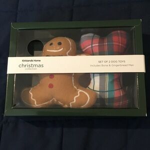Kirklands Christmas Dog Toy Set - Gingerbread and Plaid